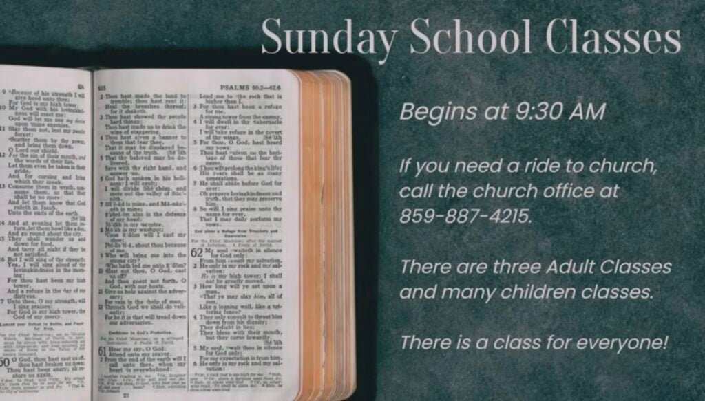 Our Sunday School classes